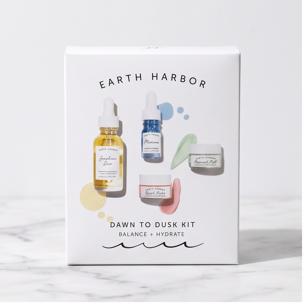 Earth‎ Harbor Dawn to Dusk Kit Balance + Hydrate Skincare Set 4 Pieces NEW